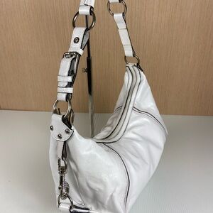Barbara Milano White Genuine Leather Shoulder Bag Italian Designer